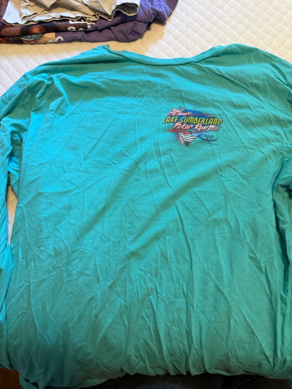 Bella Canvas Long Sleeve Tee in Teal with Lake Cumberland Graphic